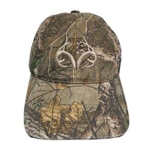 Realtree Camo Brown Strapback Hat Cap Canvas Camouflage Woods Hunting Deer